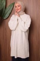 Tesettür giyim EKRU TRİKO TUNİK T 4107