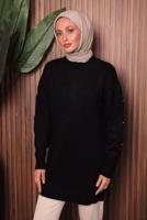 Tesettür giyim SİYAH TRİKO TUNİK T 4507