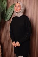 Tesettür giyim SİYAH TRİKO TUNİK T 4507