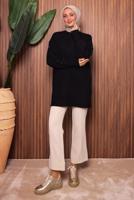 Tesettür giyim SİYAH TRİKO TUNİK T 4507