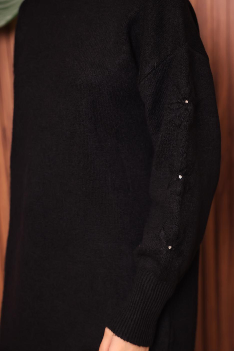 Tesettür giyim SİYAH TRİKO TUNİK T 4507