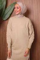 Vêtements hijab BEIGE TUNIQUE EN MAILLE T 4507