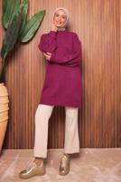 Tesettür giyim FUŞYA TRİKO TUNİK T 4507