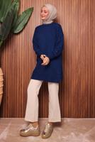 Tesettür giyim LACİVERT TRİKO TUNİK T 4507