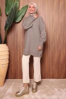 Tesettür giyim VİZON TRİKO TUNİK T 4507