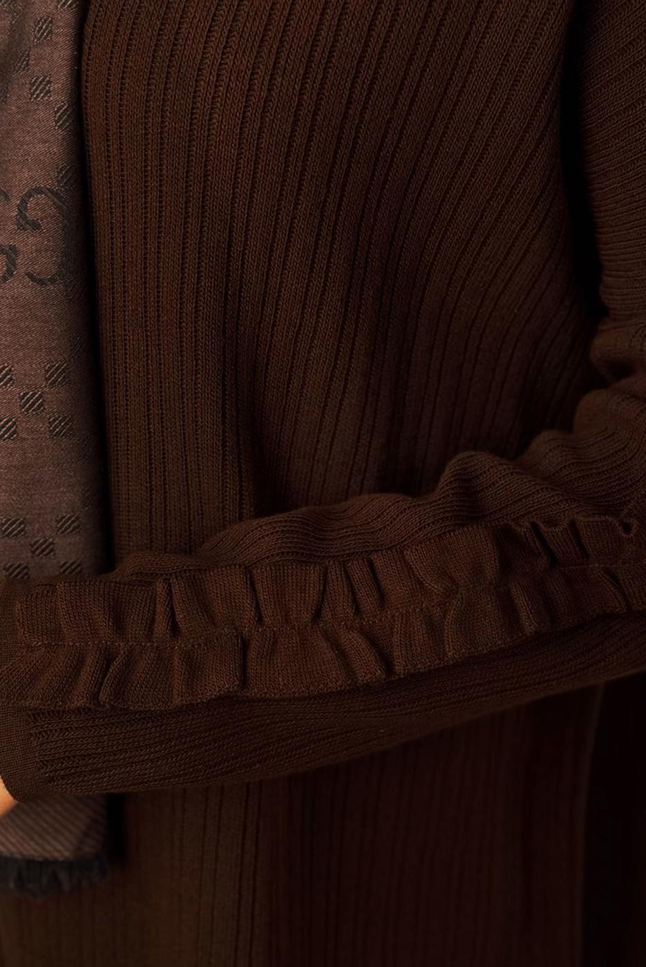 Tesettür giyim KAHVE TRİKO TUNİK T 50381