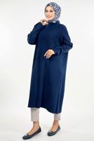 Tesettür giyim LACİVERT TRİKO TUNİK T 50381