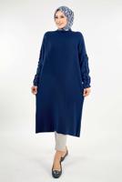 Tesettür giyim LACİVERT TRİKO TUNİK T 50381