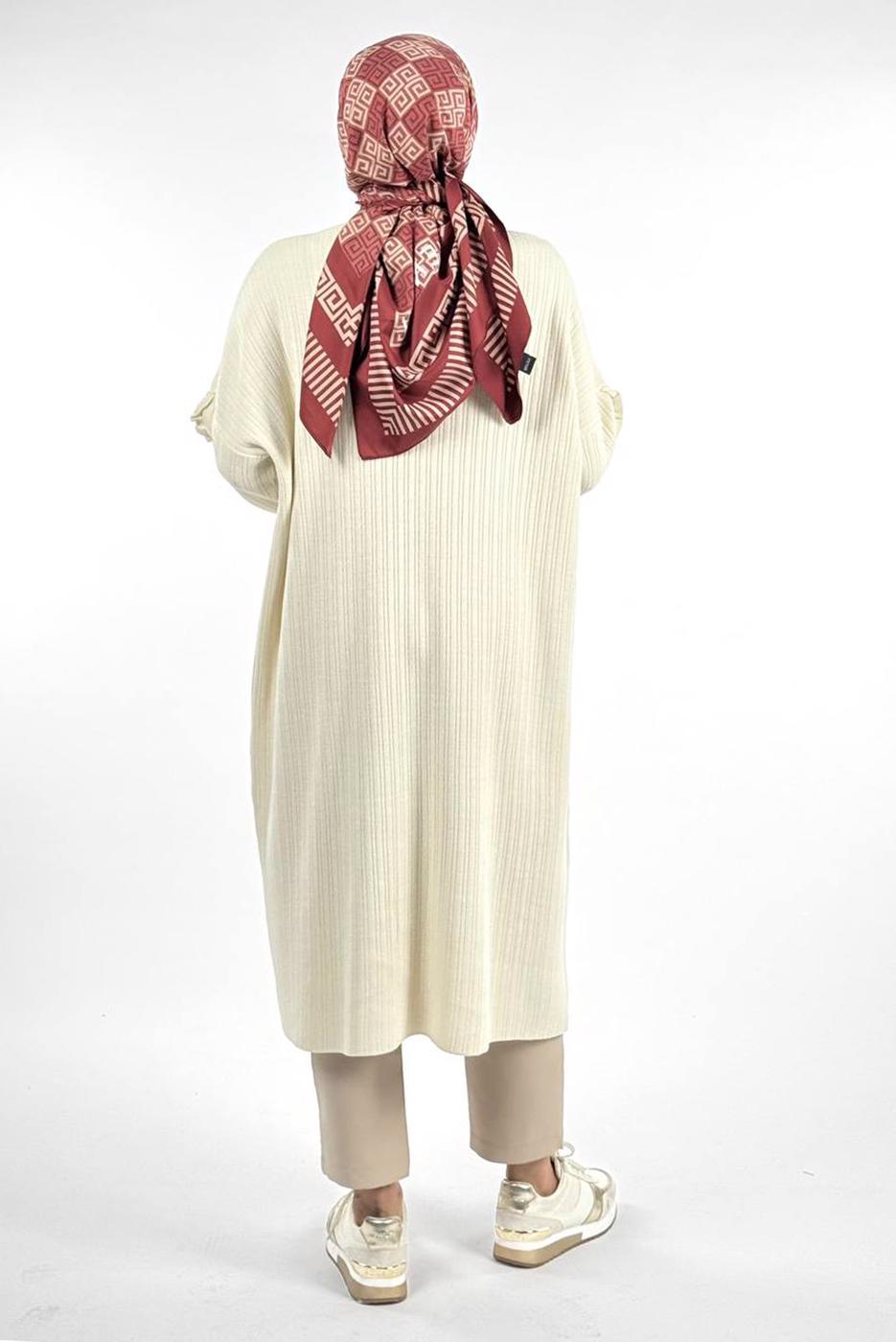Vêtements hijab BEIGE TUNIQUE EN MAILLE T 50381