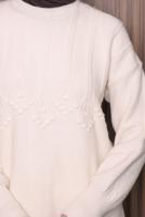 Tesettür giyim EKRU TRİKO TUNİK T 5107