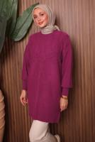 Tesettür giyim FUŞYA TRİKO TUNİK T 5107
