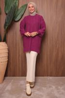 Tesettür giyim FUŞYA TRİKO TUNİK T 5107