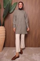 Tesettür giyim VİZON TRİKO TUNİK T 5107