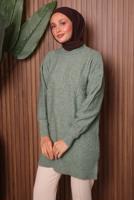 Tesettür giyim YEŞİL TRİKO TUNİK T 5107