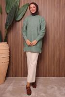 Tesettür giyim YEŞİL TRİKO TUNİK T 5107