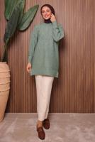 Tesettür giyim YEŞİL TRİKO TUNİK T 5107