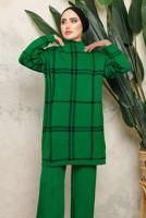 Tesettür giyim YEŞİL TRİKO TUNİK T 5308-1