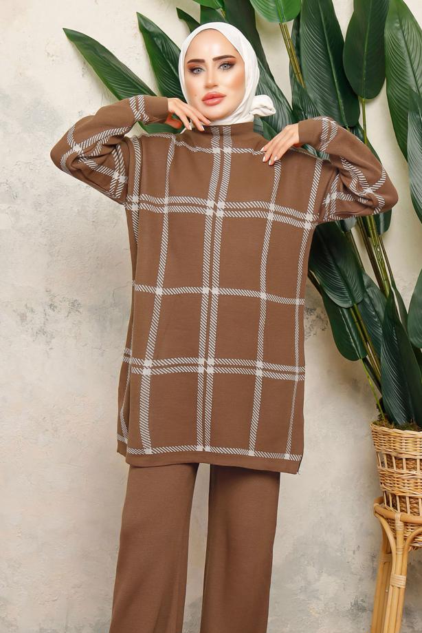 Tesettür giyim TABA TRİKO TUNİK T 5308-1 - TRENDTESETTÜR