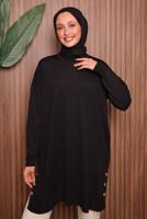 Tesettür giyim SİYAH TRİKO TUNİK T 6007