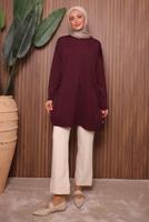 Tesettür giyim BORDO TRİKO TUNİK T 6007