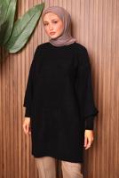 Vêtements hijab NOIR TUNIQUE EN MAILLE T 6107