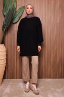 Vêtements hijab NOIR TUNIQUE EN MAILLE T 6107