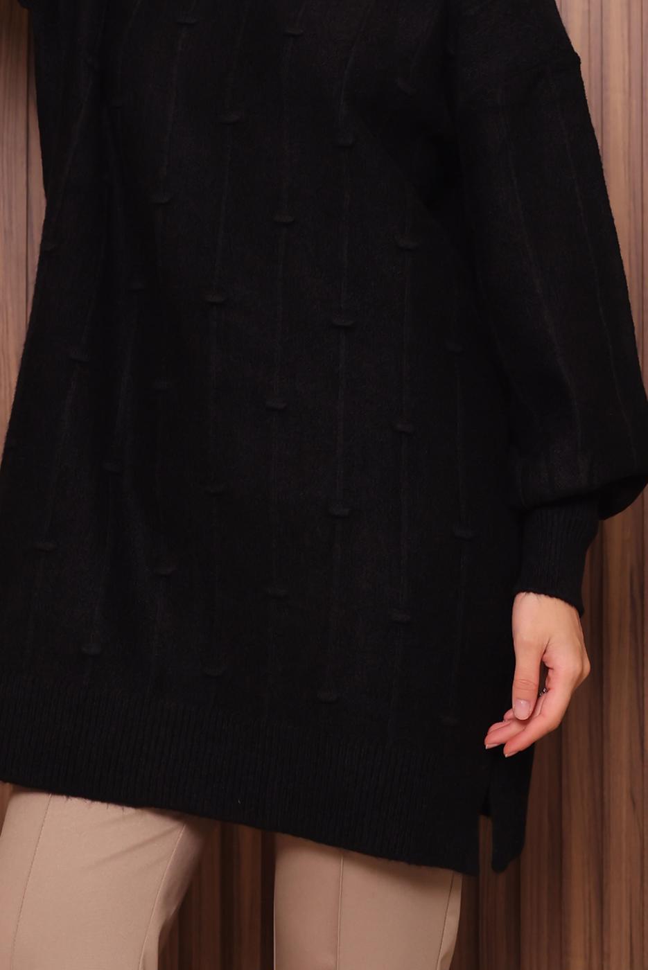 Vêtements hijab NOIR TUNIQUE EN MAILLE T 6107