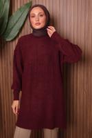 Vêtements hijab ROUGE BORDEAUX TUNIQUE EN MAILLE T 6107