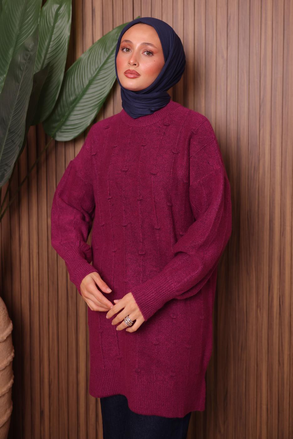Vêtements hijab FUCHSIA TUNIQUE EN MAILLE T 6107