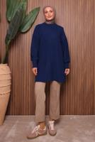 Tesettür giyim LACİVERT TRİKO TUNİK T 6107