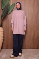 Tesettür giyim PUDRA TRİKO TUNİK T 6107