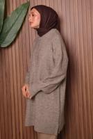 Tesettür giyim VİZON TRİKO TUNİK T 6107