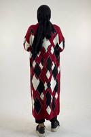 Tesettür giyim BORDO BAKLAVA DESENLİ TUNİK T 61381