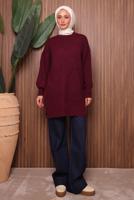 Tesettür giyim BORDO TRİKO TUNİK T 6207