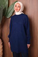 Tesettür giyim LACİVERT TRİKO TUNİK T 6207