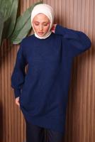 Tesettür giyim LACİVERT TRİKO TUNİK T 6207