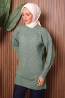 Tesettür giyim YEŞİL TRİKO TUNİK T 6207