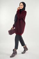 Tesettür giyim BORDO DESENLİ TUNİK T 62381