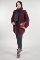 Tesettür giyim BORDO DESENLİ TUNİK T 62381