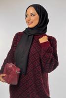 Tesettür giyim BORDO DESENLİ TUNİK T 62381