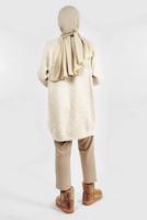 Tesettür giyim BEJ DESENLİ TUNİK T 62381