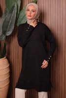 Tesettür giyim SİYAH TRİKO TUNİK T 7007