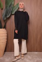 Tesettür giyim SİYAH TRİKO TUNİK T 7007