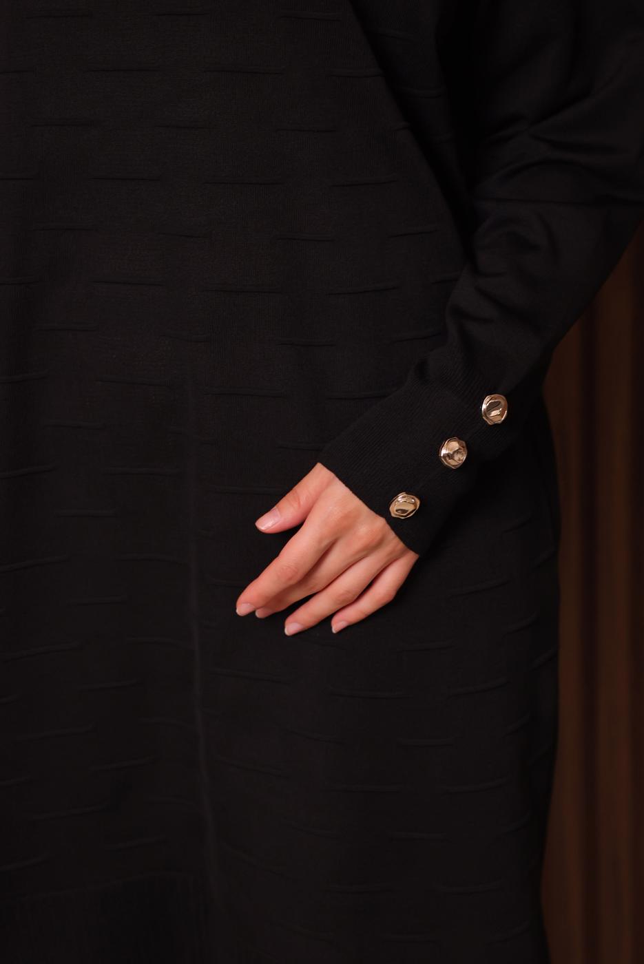 Tesettür giyim SİYAH TRİKO TUNİK T 7007