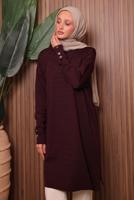 Tesettür giyim BORDO TRİKO TUNİK T 7007