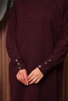 Tesettür giyim BORDO TRİKO TUNİK T 7007