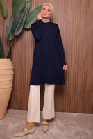Tesettür giyim LACİVERT TRİKO TUNİK T 7007