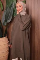 Tesettür giyim KAHVE TRİKO TUNİK T 7007