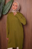 Tesettür giyim YEŞİL TRİKO TUNİK T 7007
