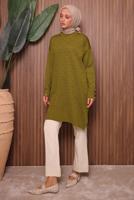 Tesettür giyim YEŞİL TRİKO TUNİK T 7007